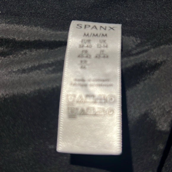 Spanx Perfect Collarless Ponte Blazer Sz Medium Stretch Oversized Black Office - Picture 4 of 7